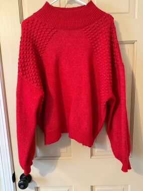 Nine West Red Mock Turtleneck Sweater